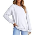 thumbnail image 2 of Ayfxijin Pullover Sweaters for Women,Women's Casual Long Sleeved V-neck Pullover Solid Color Shoulder Sports, 2 of 5