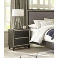 thumbnail image 2 of Ensemble de Meubles de Chambre Moderne 4 Pcs Lit Très Grand Table de Nuit Commode Miroir Finition Ébène et Argent, 2 of 7