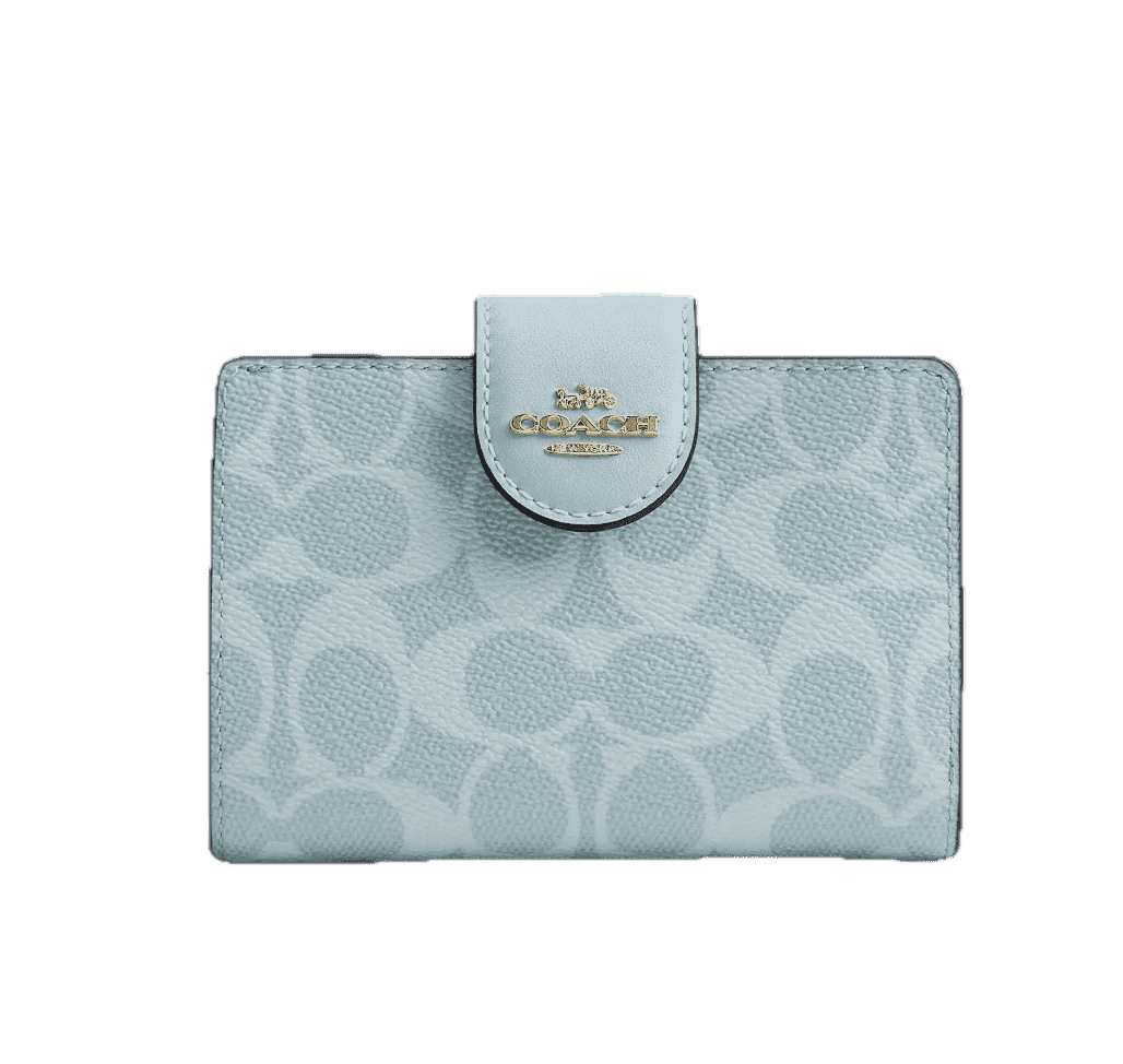 COACH中近レンズ入り COACH 73738-V5CRR Smooth Leather Slim Accordion Zip Carnation