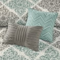 thumbnail image 4 of Madison Park Quilt Set Medallion 6 Piece King Casual Bedding Reversible Coverlet Aqua, 4 of 8