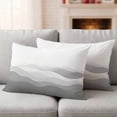 thumbnail image 2 of Grey Ombre Outdoor Pillow Covers 20x12 Set of 2, Waterproof Patio Throw Pillowcase Protectors, Summer Minimalist Ocean Waves Lumbar Decorative Pillow Shams Cushion Covers for Seat Bed Couch Sofa, 2 of 8