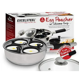 Egg Poacher Pan - Stainless Steel Poached Egg Cooker – Perfect Poached Egg  Maker – Induction Cooktop Egg Poachers Cookware Set with 6 Large Egg