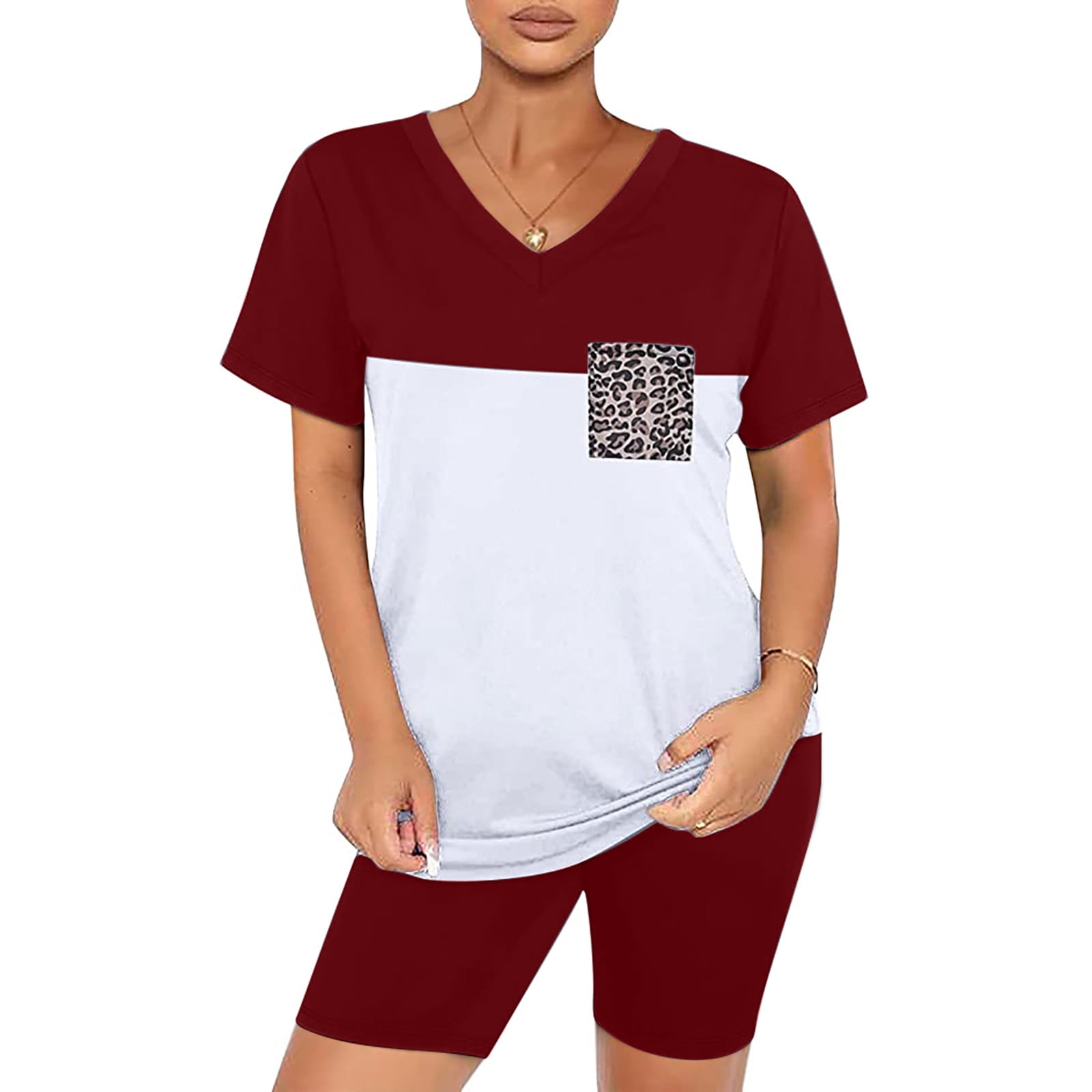 Dressy Women Two Piece Outfit Splicing 