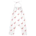 thumbnail image 2 of Girls' Jumpsuits Rompers Summer Casual Sleeveless Rompers With Pockets Spaghetti Strap Romper Pink Flamingo Pattern 4T, 2 of 7
