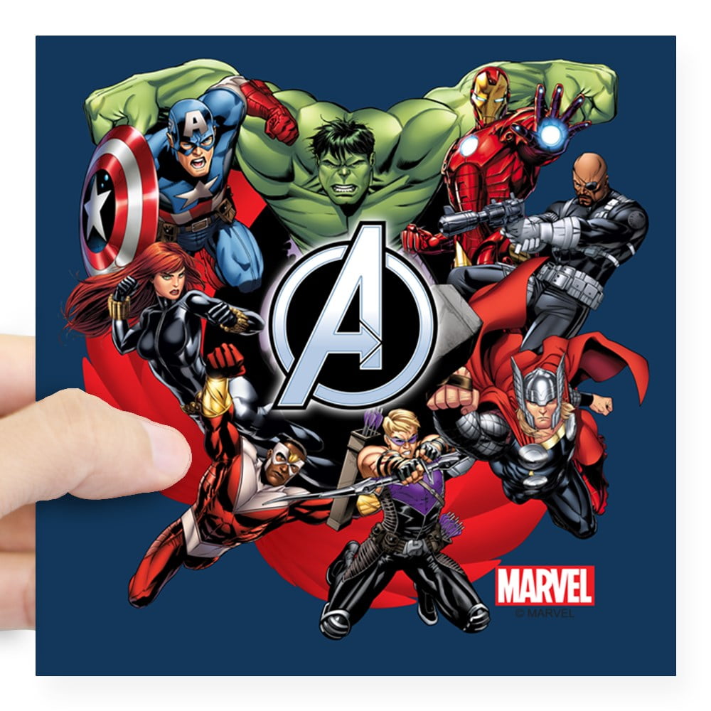 CafePress Avengers Group Square Sticker 3 X 3 Square Sticker 3" x 3
