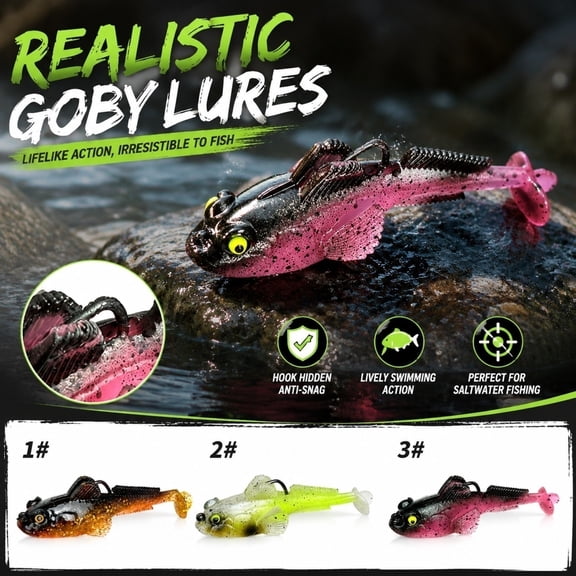 Bass Fishing Lure Soft Plastic Fishing Lures 0.46 Oz Weighted Pre Rigged Swimbaits for Bass Fishing Freshwater Fish Bait for Trout Walleye Pink Black 1 Pack