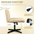 thumbnail image 6 of YYEAN Fabric Padded Desk Chair No Wheels, Armless Wide Swivel Home Office Desk Chair,120° Rocking Mid Back Ergonomic Computer Task Vanity Chair for Office, Home, Make Up,Small Space (Yellow), 6 of 9