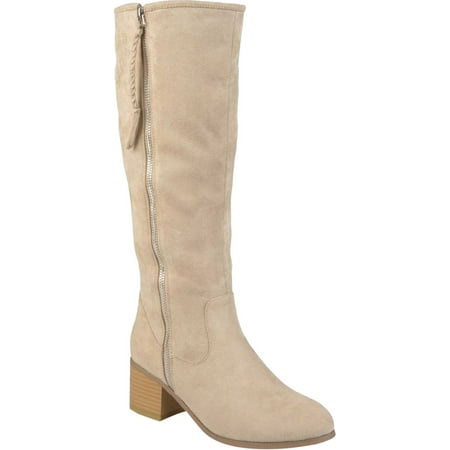 

Women s Journee Collection Sanora Wide Calf Knee High Boot Stone Faux Suede 6 M