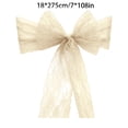 thumbnail image 3 of AUNVITO Chair Back Gauze Chair Back Decoration Lace Jacquard 7 x 108 Inch Chair Sash Bow Tie for Wedding Party Home Decoration Item, 3 of 6