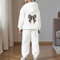 thumbnail image 2 of Girls Pants Sets Bow Print Design Pullover Hoodie Jogger Outfits Clothes, 2 of 7