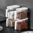 thumbnail image 3 of Shoreew Seasoning Box with Lid Spoon Spice Condiment Jars Stackable Airtight Storage Containers for Kitchen Organization, 3 of 7