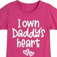 thumbnail image 3 of Instant Message - I Own Daddy's Heart - Toddler & Youth Girls Short Sleeve Graphic T-Shirt, 3 of 6