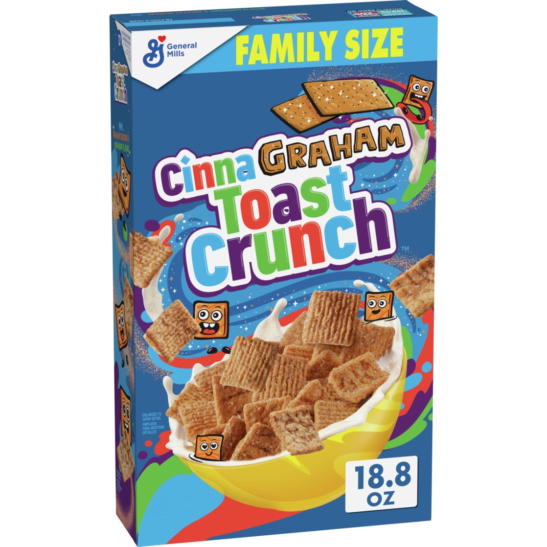 Cinnagraham Toast Crunch Breakfast Cereal, Whole Grain, Family Size, 18