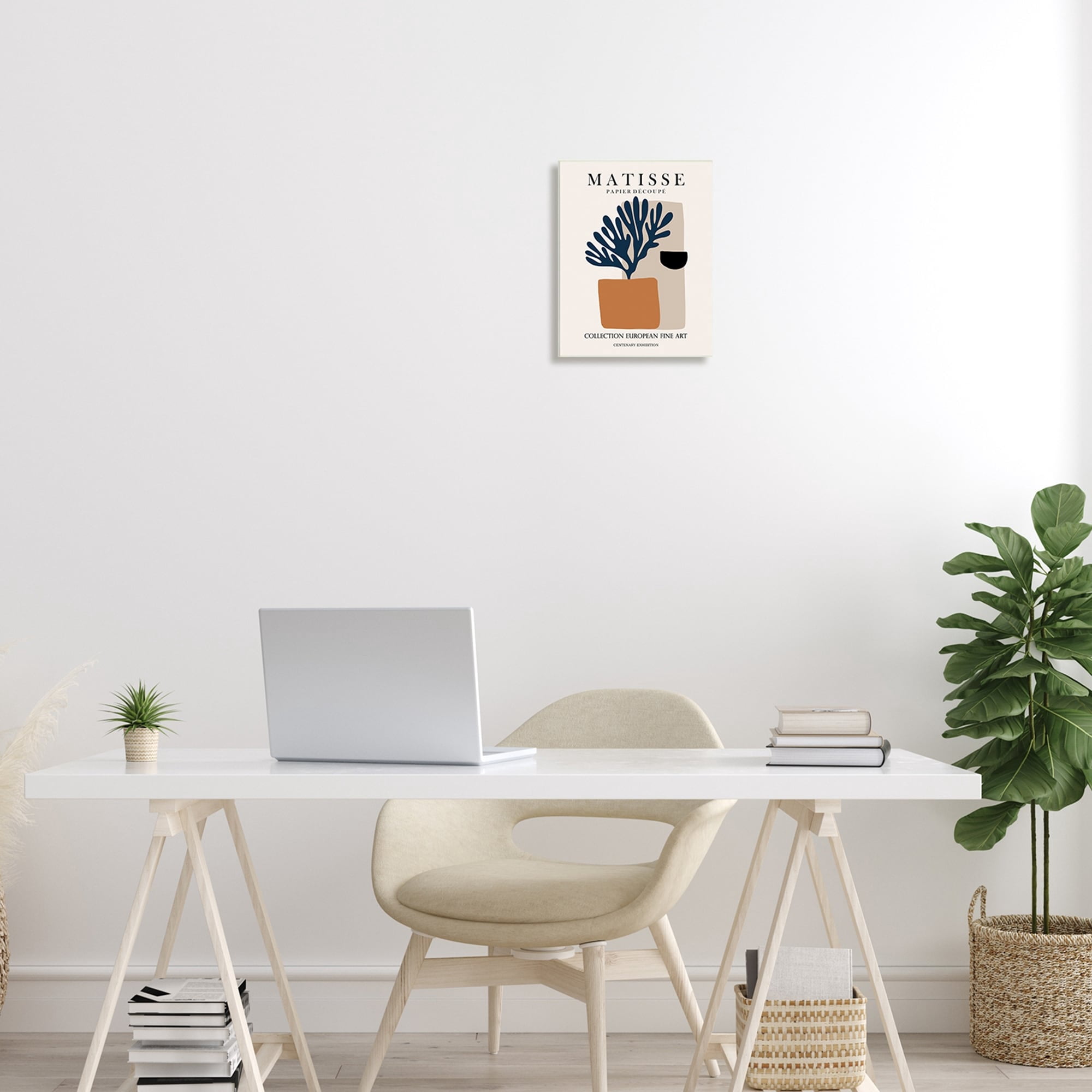 Stupell Industries Geometric Shapes Floral Botanicals Neutral Matisse Design Wood Wall Art, 10 x 15, Design by Ros Ruseva