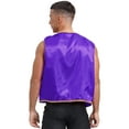 thumbnail image 2 of Zaldita Mens Halloween Tops Shiny Stain Vest Gold Trim Sleeveless Open Front Waistcoat Dark Purple 3XL, 2 of 7