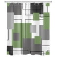 thumbnail image 4 of HVEST Abstract Geometric Shower Curtain, Green and White Line Bathroom Curtain Modern Geometric Fabric Decor Curtain with Hooks, 60X72 inch, 4 of 6