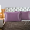 thumbnail image 2 of PiccoCasa Soft Silky Satin Pillowcases Zipper 2 Pack, Standard Mauve, 2 of 8