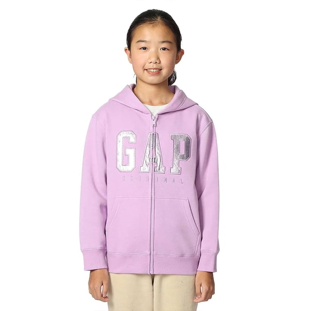 Sudadera con Capucha para Niñas GAP Logo con Cierre Completo Rosa Floral XL