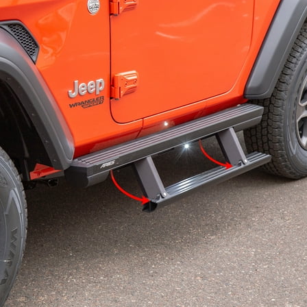 ARIES ActionTrac 48.75" Powered Running Boards, Select Jeep Wrangler JL 2-Door Step Nerf Bar Kit