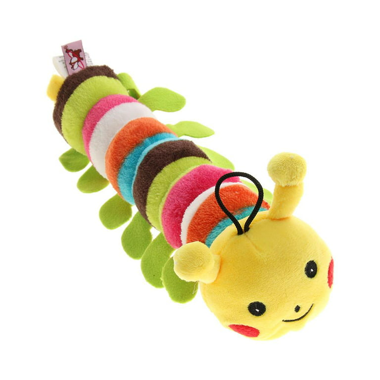 beetoy dog snuffle toys-caterpillar shape dog squeaky toys with 3  squeakers,plush enrichment dog toys treat dispensing dog to