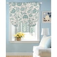 thumbnail image 2 of Teal Green Spring Floral Tie Up Curtains for Window, Thermal Insulated Balloon Shade Adjustable Rod Pocket Curtains Valance Panels for Kitchen Bathroom Cafe 42 x 63 Retro Farmhouse Summer Botanical, 2 of 6