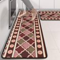 thumbnail image 2 of Kitchen Rugs Sets Of 2,Red Boho Egyptian Lotus and Circles Pattern Anti Fatigue Kitchen Mat Rugs Non Slip Washable,Decorative Kitchen Floor Mats for Kitchen,Sink,Laundry,17"x47"+17"x47", 2 of 5