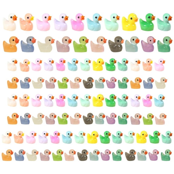 Mini Resin Duck Figurine Luminous Duck Ornament Decoration Landscape Supplies Miniature