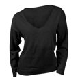 thumbnail image 4 of Bovemsi Womens Sweaters Cozy Women's Solid Color Autumn And Winter V Neck Oversized Knitted Casual Fashion Pullover Business Casual Sweaters, 4 of 4