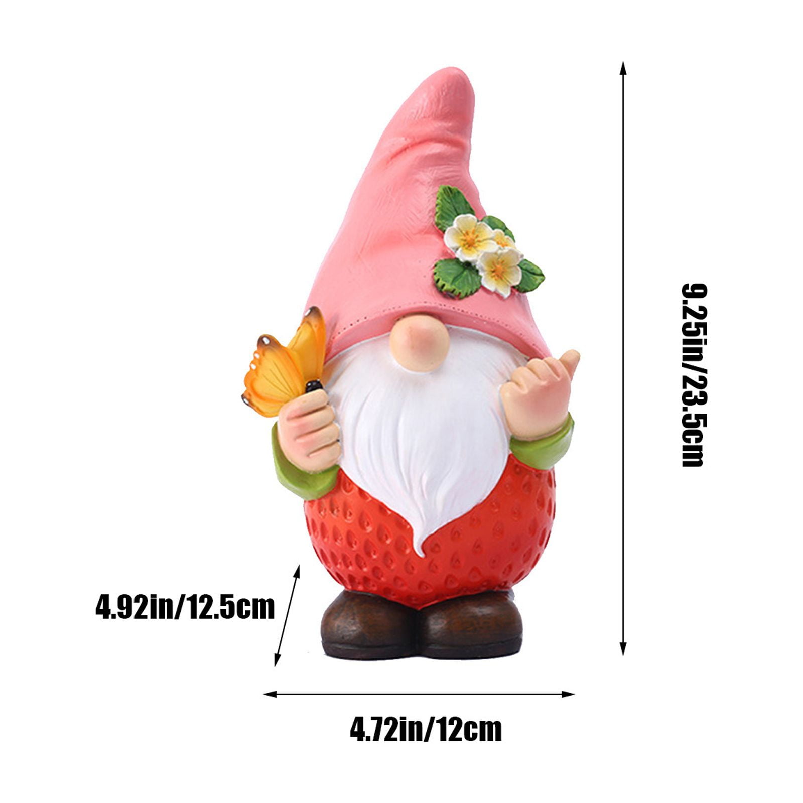 Matoen Garden Gnome Statue with Solar Lights Large Garden Sculptures Funny Gnome Outdoor Patio Lawn Yard Garden Decor Gifts for Women Mom 9.25 inch Christmas Gnomes Outdoor