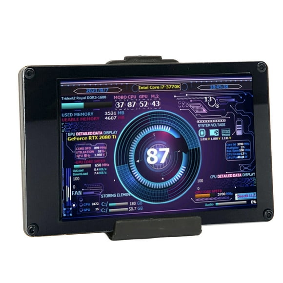 PC Sensor Panel Display, Computer Temp Monitor Multi System Support Energy Saving 3.5inch IPS For