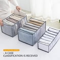 thumbnail image 7 of SEARCHI Foldable Clothes Organizer Box, Mesh Closet Underwear Storage Bins, Grey Washable Folded Wardrobe Drawer Dividers Set, 6/7/11 Compartment/Grids for Clothing Socks Jeans Pants Ties Scarves Bras, 7 of 7