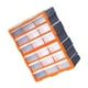 thumbnail image 2 of Cajones, armario de almacenamiento, caja de herramientas, organizador de maquillaje para objetos pequeños, tornillos y tuercas. Cajonera naranja de 18 cajones, 2 of 9