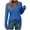 Blue, variant on Long Sleeve Shirts for Women Soft Comfy V Neck Crossover Fall Trendy Blouses Loose Casual Tunic Tops