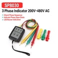 thumbnail image 3 of Compteur de Phase à Courant Alternatif Triphasé Testeur Portable de Séquence de Phase Indicateur Numérique d'Ordre de Phase Testeur de Courant de Séquence de Phase avec Indicateur Sonore, 3 of 7