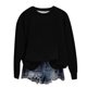 thumbnail image 5 of Sudadera Meitianfacai para niñas y bebés, sudadera básica lisa, sudadera tipo túnica, suéteres de cuello redondo y manga larga, tops tipo pulóver, ropa de otoño e invierno, sudadera negra para niñas, 5 of 7