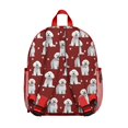 thumbnail image 3 of Pink Bichon Frise Backpack Backpack for School,Cute School Bag,Schoolbag with Adjustable Shoulder Straps & Padded Back,13.8"x11.4"x6", 3 of 6