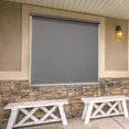 thumbnail image 3 of Keystone Fabrics Premium Motorized Outdoor Patio Sun Shade 8ft Wide (Dark Brown), 3 of 10