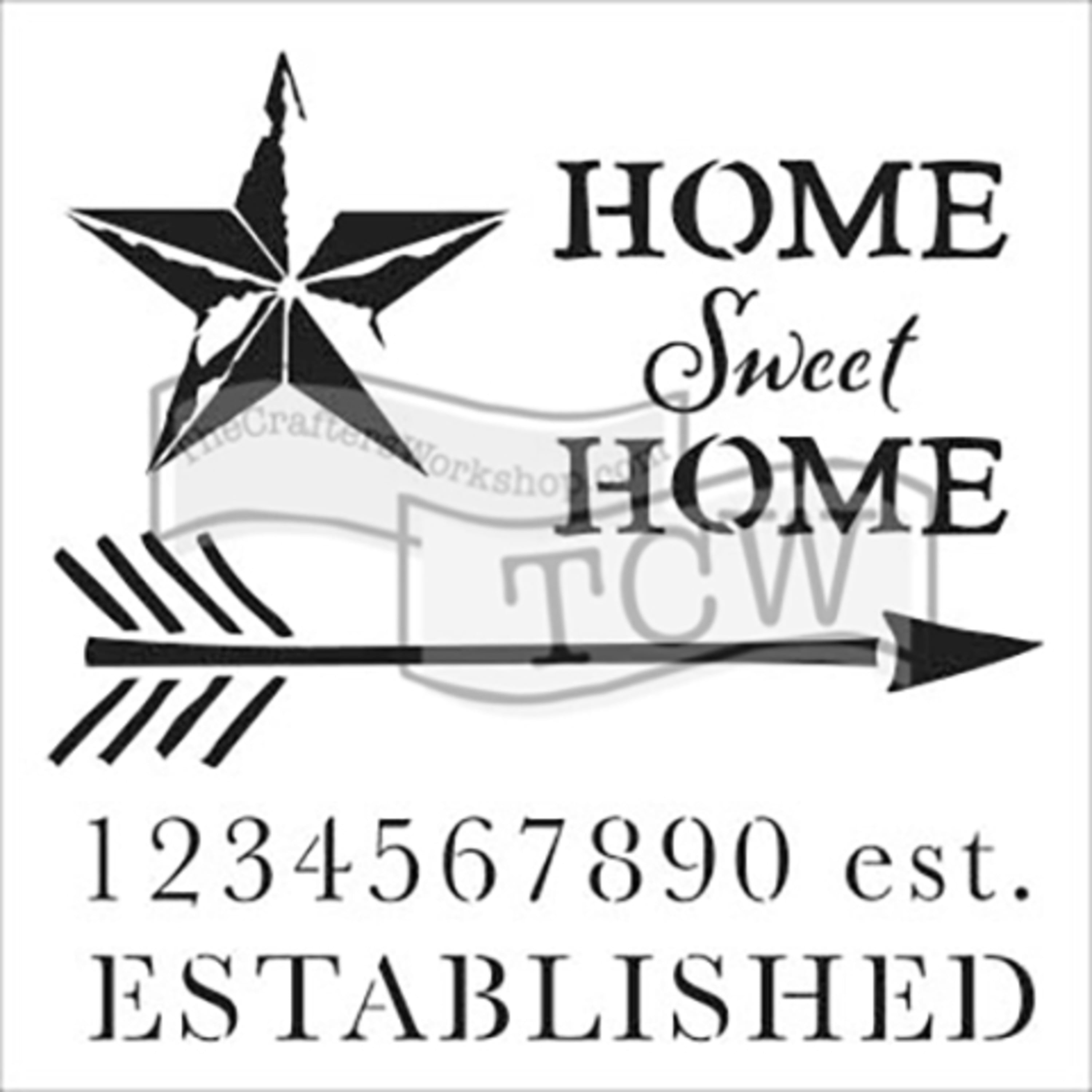 The Crafter's Stencil, 6" x 6", Home Sweet
