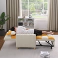 thumbnail image 4 of HESTINYSU Convertible Sleeper Sofa Chair Bed, Adjustable Chair with Pillow, Multi-Functional Sleeper Chair with Soft Teddy Fabric, 4 of 10