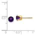 thumbnail image 2 of 14k Yellow Gold Amethyst Earrings - February - Measures 5x5mm Wide, 2 of 2