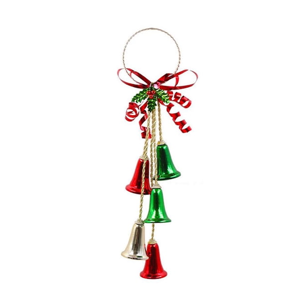 Santa Claus Campana de trineo de Navidad, guirnalda de campanas, colgantes decorativos, decoración de hierro, puerta de árbol para el hogar