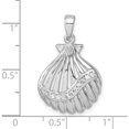 thumbnail image 2 of Sterling Silver Rhodium-plated Polished CZ Scallop Shell Pendant Material Primary Purity Luxe Feminine Chic Made for expressing your unique story, 2 of 2