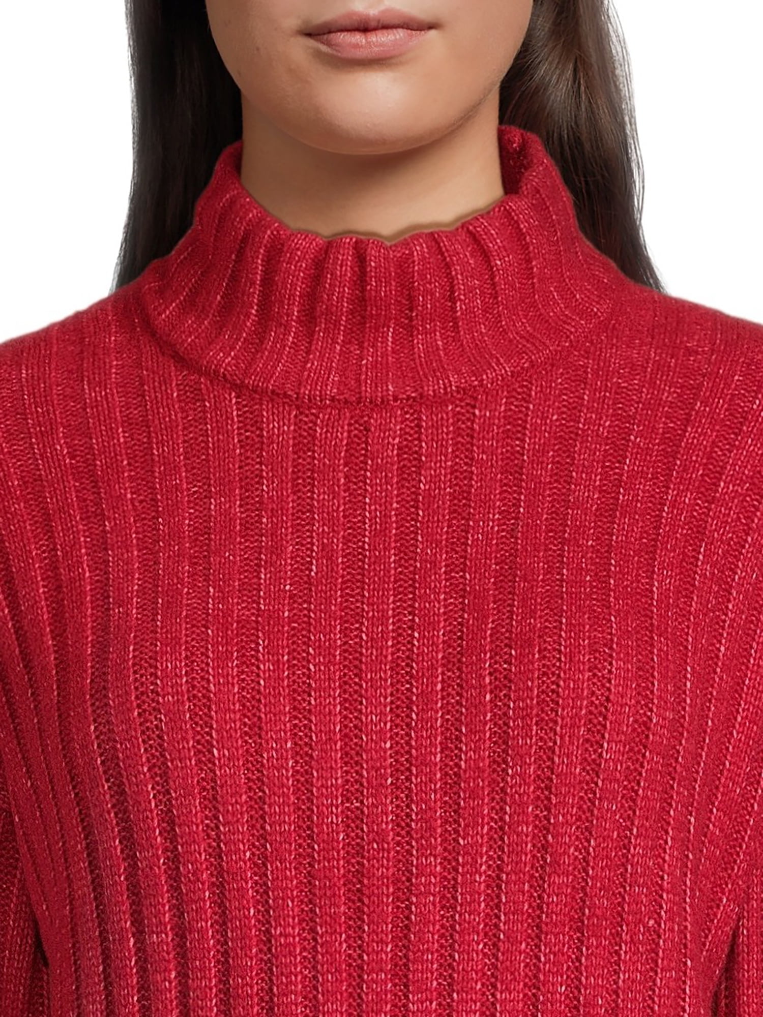 Mockneck Rib Knit Sweater