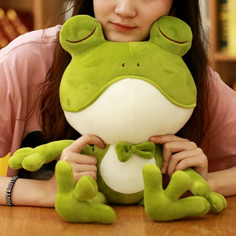 Spring Park Frog Plush Toy, 21.65 inch/14.96 inch Big Stuffed Animal Frog Throw Plushie Pillow Doll, Soft Green Fluffy Skin-Friendly Hugging Cushion
