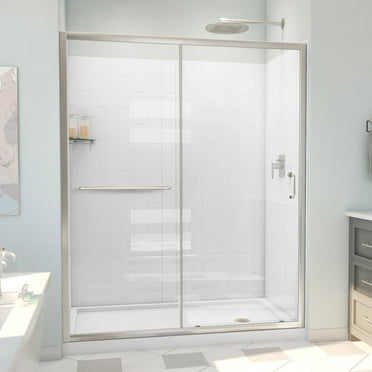 DreamLine Infinity-Z 32 in. D x 60 in. W x 78 3/4 in. H Sliding Shower Door Base and Wall Kit