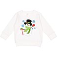thumbnail image 2 of Inktastic Christmas Snowman in Top Hat with Candy Cane Toddler Sweatshirt, 2 of 4