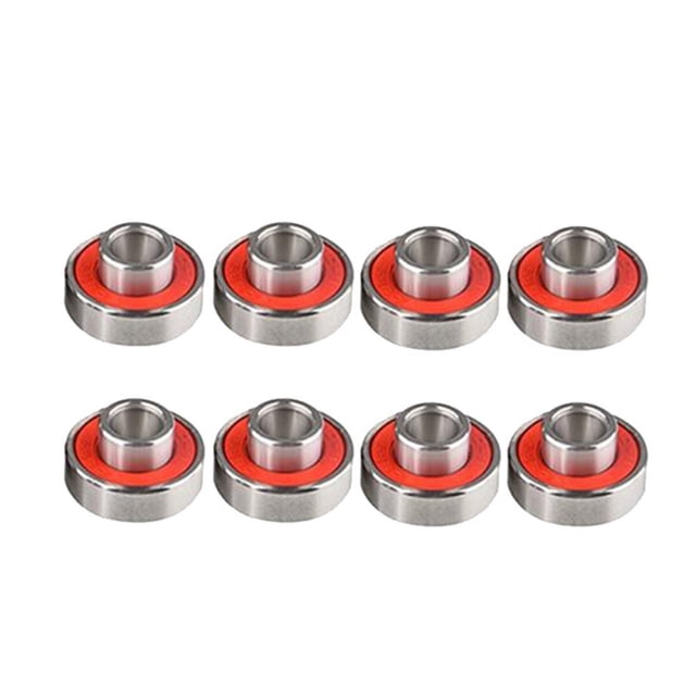 GLFILL 608-2RS Longue Plaque Roulement Intégré Long Hoverboard Planche à Roulettes ABEC-11 Grande Vitesse Silencieux Roulements de Vitesse Pièces de Trottinette Rouge 8 Pcs