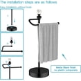 thumbnail image 4 of Bath Hand Towel Holder Stand, 2 Pack Stainless Steel Black Towel Rack Hand Holder for Bathroom, Small Countertop Free Standing Hand Towel Rack with Heavy Base (Matte Black, 2 Pack), 4 of 7