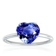 thumbnail image 1 of GemsNY September Birthstone - Dainty Heart Shape Four Prong Blue Sapphire Solitaire Ring (Grade - AAA | 1.25cts.), 1 of 4