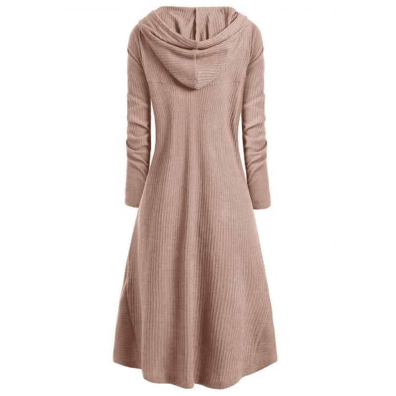 Women Hooded High Low Drop Shoulder 